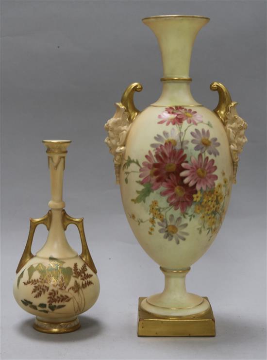 Two Royal Worcester blush vases